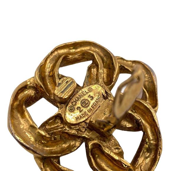 CHANEL 23 Coco Mark Earrings Gold Ladies - Picture 12 of 12